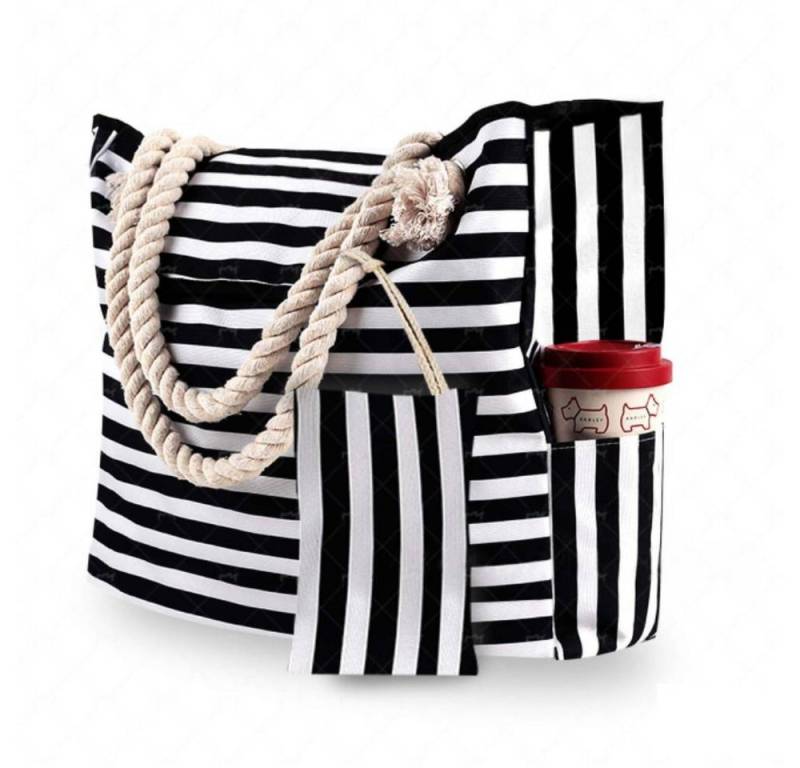 Blusmart Strandtasche Große Strandtasche für Damen mit kleiner Geldbörse (Segeltuch Umhängetasche, Beach Bag, Einkaufstasche Wasserdicht), Für Reisen, Strand, Schwimmbad von Blusmart
