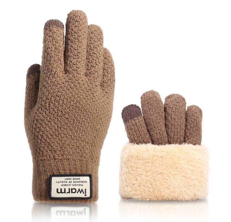 Blusmart Strickhandschuhe Strickhandschuhe für den Winter mit Touchscreen (Doppel-schicht Warme, Einheitsgröße, Unisex) Für Radtouren im Freien, warme Strickhandschuhe von Blusmart