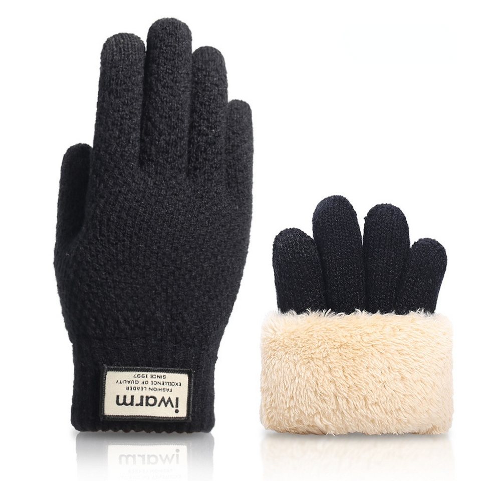 Blusmart Strickhandschuhe Strickhandschuhe für den Winter mit Touchscreen (Doppel-schicht Warme, Einheitsgröße, Unisex) Für Radtouren im Freien, warme Strickhandschuhe von Blusmart