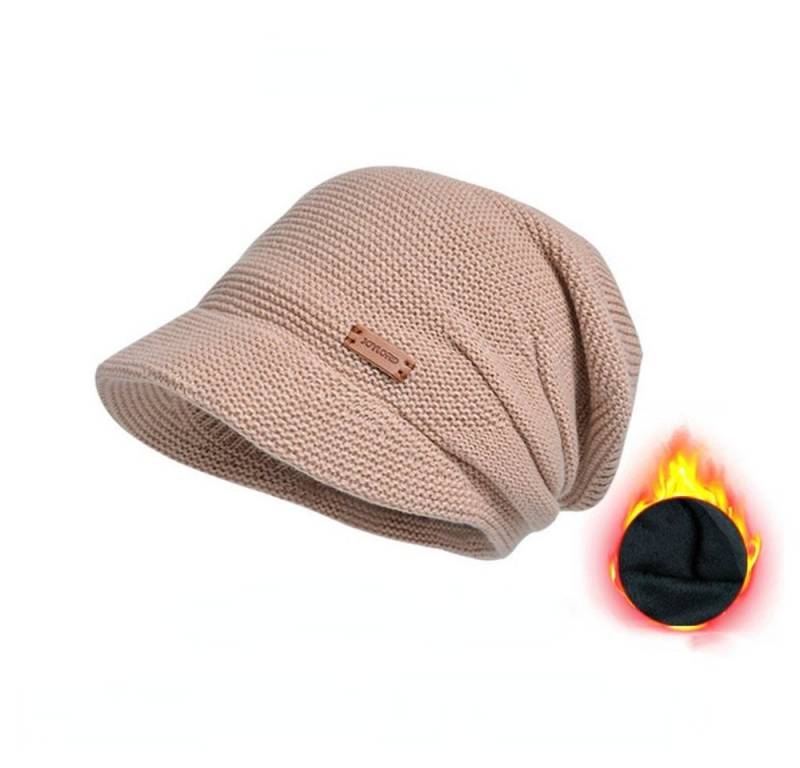 Blusmart Strickmütze Unisex Winter Modische Strickmütze (Robust und langlebig, nicht leicht verformbar, 1-St., Thermofutter, Beanie) Atmungsaktiv, warm, winddicht von Blusmart
