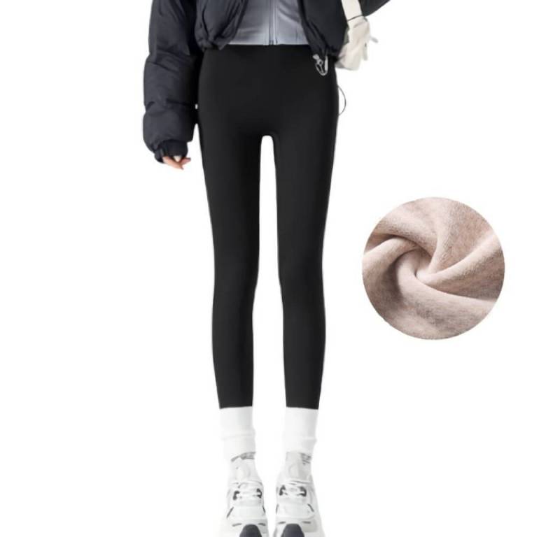 Blusmart Thermoleggings Damen-Warme-Leggings 7/8-Länge für den Winter (Verdickte Schneeflocke Fleece, 2-tlg., Hochtaillierte, schmal geschnittene Hai-Hose) Für Yoga, Fitness, Laufen und Training von Blusmart