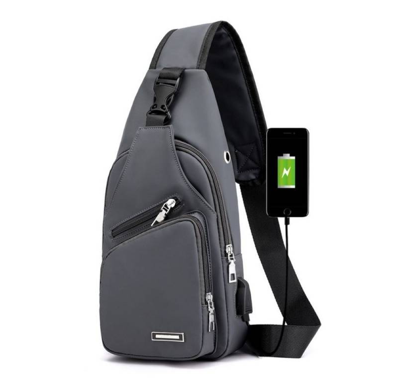 Blusmart Umhängetasche Universelle wasserdichte Umhängetasche für Damen und Herren (Messenger-Tasche, 1-tlg., Mit USB-Ladeanschluss und Kopfhöreranschluss), Geeignet für Reisen, Fitnessstudio, Wandern, Büro, Radfahren usw. von Blusmart