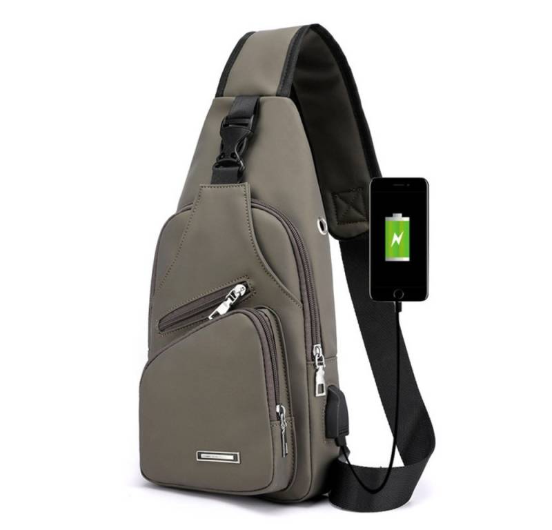 Blusmart Umhängetasche Universelle wasserdichte Umhängetasche für Damen und Herren (Messenger-Tasche, 1-tlg., Mit USB-Ladeanschluss und Kopfhöreranschluss), Geeignet für Reisen, Fitnessstudio, Wandern, Büro, Radfahren usw. von Blusmart