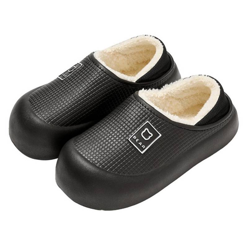 Blusmart Winterliche Plüsch-Baumwollpantoffeln Plüsch Hausschuhe (Dicke Sohle, wasserdichte Rutschen, Atmungsaktiv, warm und wasserdicht) Für Hause und draußen von Blusmart