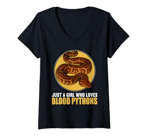 Damen Blutpythons Blutpython T-Shirt mit V-Ausschnitt Damen Blutpythons Blutpython T-Shirt mit V-Ausschnitt von Blutpythons Blutpython Tier Shop