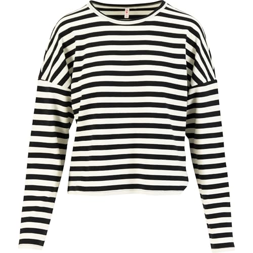 Blutsgeschwister Damen Stereo Rainbow Crew Longsleeve, wizardy Black Stripes, L von Blutsgeschwister