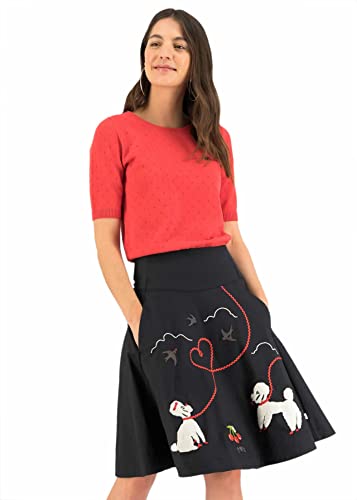 Blutsgeschwister Rock Queen of Poodles Tellerrock Knielang Skirt Baumwolle (XS, 0004 Picknick Poodle) von Blutsgeschwister