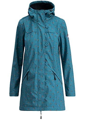 Blutsgeschwister Wild Weather Long Anorak Damen Jacke Mantel, Größe:L, Farbe:Blau (Wonder Wings) von Blutsgeschwister