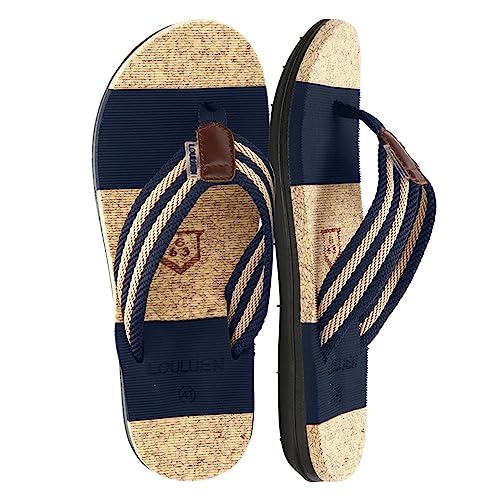 Bluwhale Sandalen Herren Flip Flops Gestreifte Herren Hausschuhe Stilvolle Sommer Balkon Büro Outdoor Strand Indoor Vatertag Geschenk, Blau, 42.5 EU Bluwhale Sandalen Herren Flip Flops Gestreifte Herren Hausschuhe Stilvolle Sommer Balkon Büro Outdoor Strand Indoor Vatertag Geschenk, Blau, 42.5 EU von Bluwhale