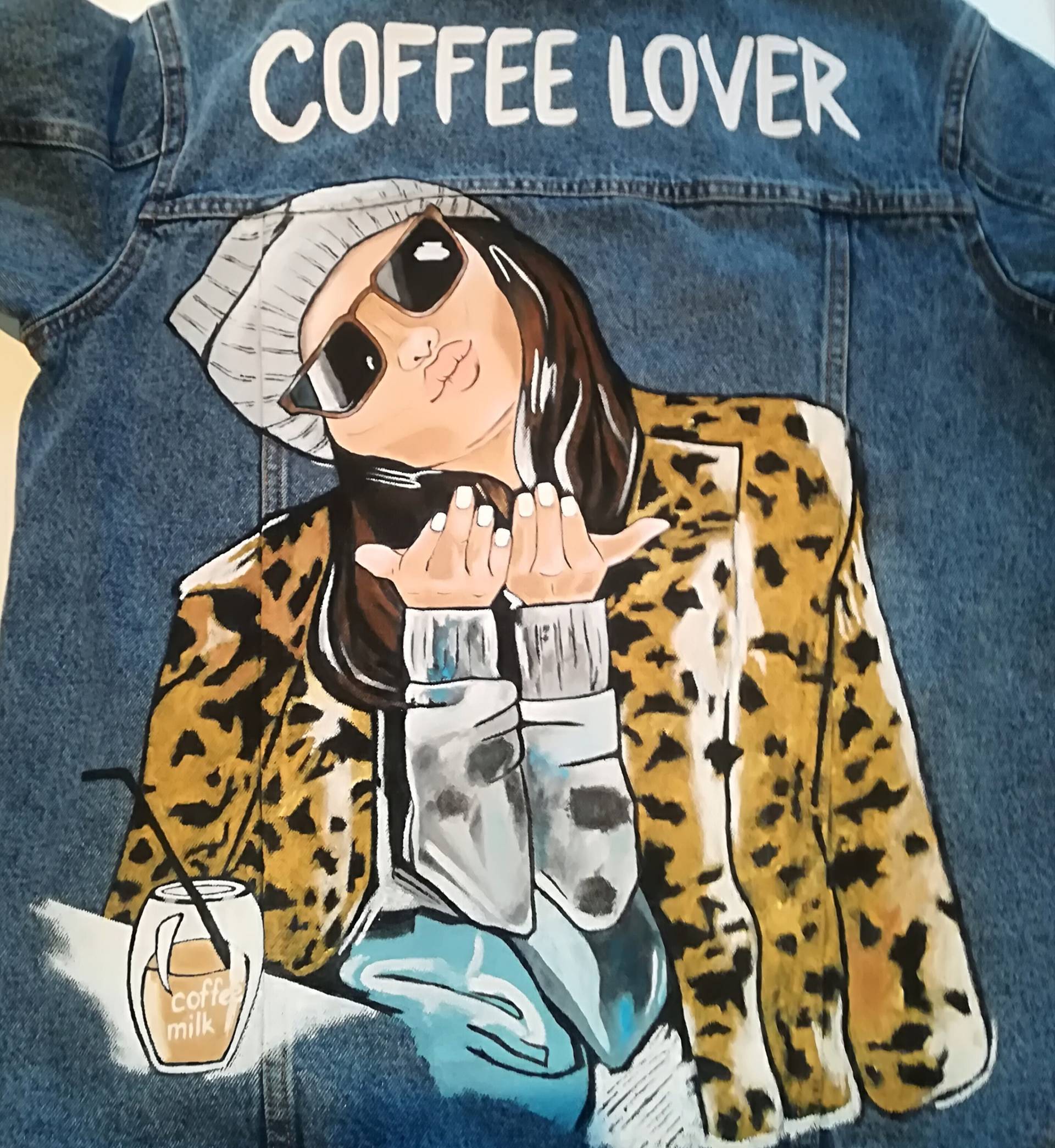 Hand Bemalt Jeansjacke Hand Bemalt Jeansjacke von BluzaHr