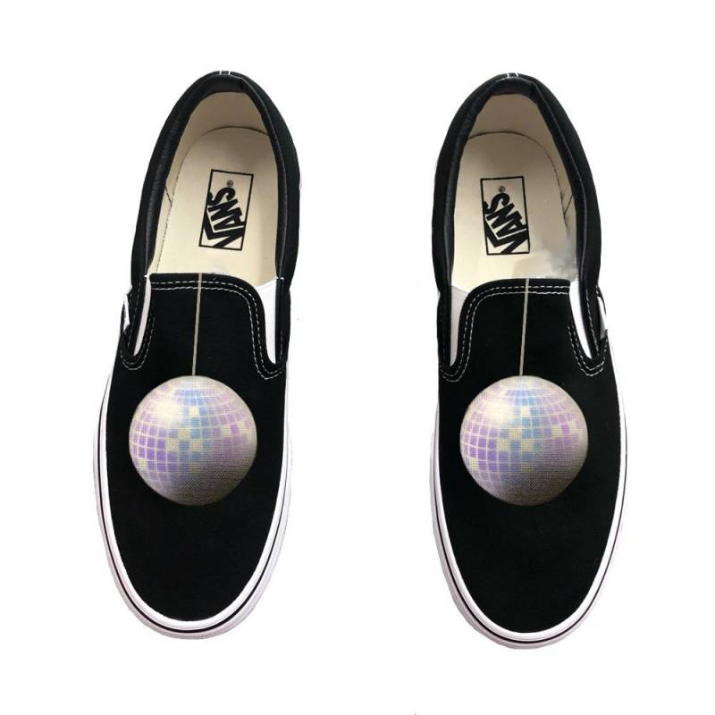 Benutzerdefinierte Disco Thema Vans Slip Ons - Einzigartige Ball Damen Und Herren Schuhe von BlvdCustom