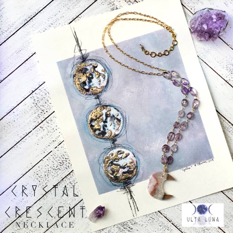 Amethyst Halbmond Halskette Amethyst Halbmond Halskette von BlytheStarlight
