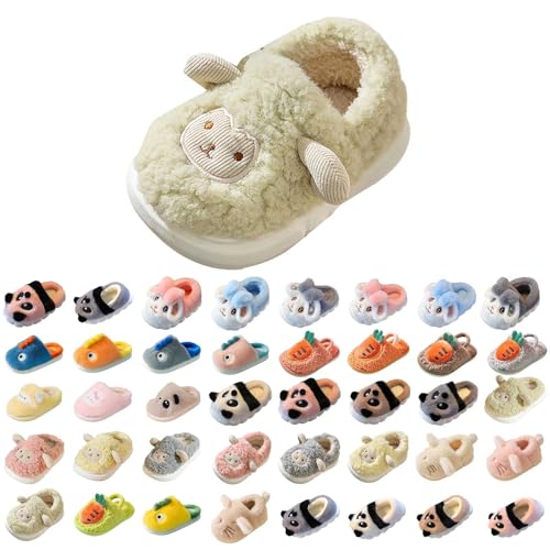 BlzzWo Hausschuhe Kinder Junge und Mädchen Flauschige Hausschuhe Pantoffeln Winter Geschlossen Indoor/Outdoor Tierpantoffel Warme rutschfeste Sohle Cartoon Leicht rutschfeste Slippers von BlzzWo