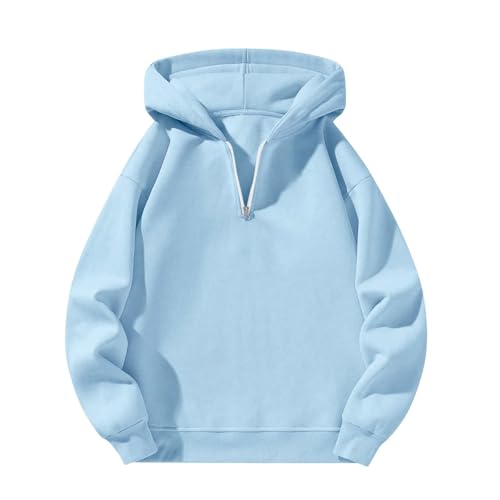 BlzzWo Sweatjacke Mädchen Zip Up Hoodie Oversize Jacke Langarm Kapuzenpullover mit Reißverschluss Einfarbig übergangsjacke Sportlich Locker Kapuzenjacke für Kinder und Teenager 18 Months-10 Jahre von BlzzWo