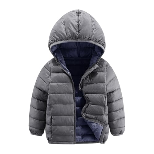 BlzzWo Winterjacke Mädchen und Jungen Leichte Daunenjacke Kinder Leichtgewichtige Warme Softshelljacke Steppjacke Puffer Jacke Herbst Mit ReißVerschluss Winddicht Kapuzenjacke Winter Freizeitjacke von BlzzWo