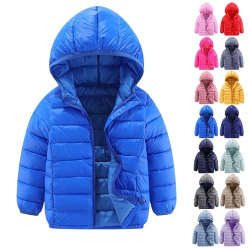 BlzzWo Winterjacke Mädchen und Jungen Leichte Daunenjacke Kinder Leichtgewichtige Warme Softshelljacke Steppjacke Puffer Jacke Herbst Mit ReißVerschluss Winddicht Kapuzenjacke Winter Freizeitjacke von BlzzWo