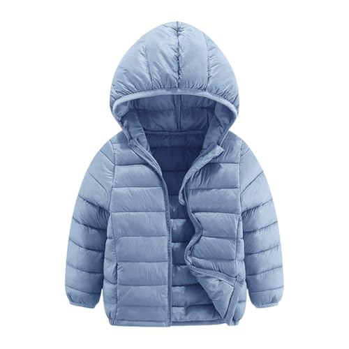 BlzzWo Winterjacke Mädchen und Jungen Leichte Daunenjacke Kinder Leichtgewichtige Warme Softshelljacke Steppjacke Puffer Jacke Herbst Mit ReißVerschluss Winddicht Kapuzenjacke Winter Freizeitjacke von BlzzWo