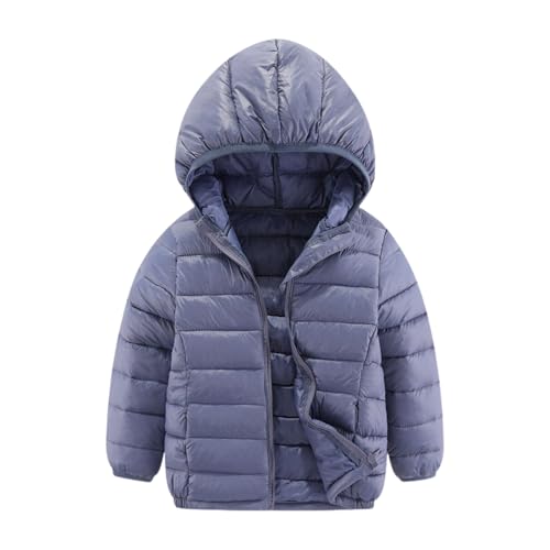 BlzzWo Winterjacke Mädchen und Jungen Leichte Daunenjacke Kinder Leichtgewichtige Warme Softshelljacke Steppjacke Puffer Jacke Herbst Mit ReißVerschluss Winddicht Kapuzenjacke Winter Freizeitjacke von BlzzWo