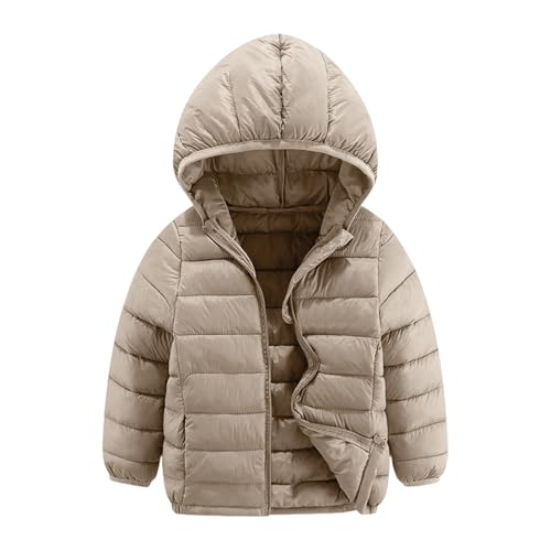 BlzzWo Winterjacke Mädchen und Jungen Leichte Daunenjacke Kinder Leichtgewichtige Warme Softshelljacke Steppjacke Puffer Jacke Herbst Mit ReißVerschluss Winddicht Kapuzenjacke Winter Freizeitjacke von BlzzWo