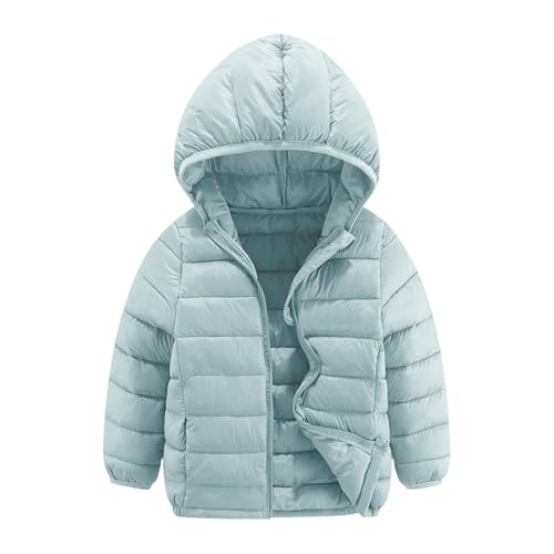 BlzzWo Winterjacke Mädchen und Jungen Leichte Daunenjacke Kinder Leichtgewichtige Warme Softshelljacke Steppjacke Puffer Jacke Herbst Mit ReißVerschluss Winddicht Kapuzenjacke Winter Freizeitjacke von BlzzWo