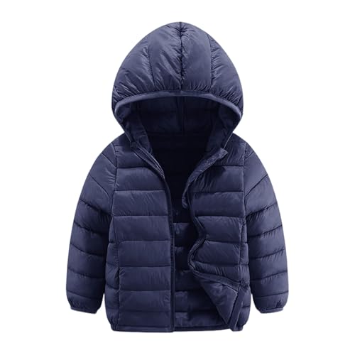 BlzzWo Winterjacke Mädchen und Jungen Leichte Daunenjacke Kinder Leichtgewichtige Warme Softshelljacke Steppjacke Puffer Jacke Herbst Mit ReißVerschluss Winddicht Kapuzenjacke Winter Freizeitjacke von BlzzWo