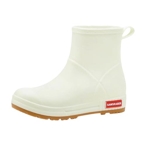 Gummistiefel Damen/Herren Halbhoch Rutschfest Wasserdicht Regenstiefel Kurze Stiefel Atmungsaktive Gummistiefel Einfarbig Stiefeletten Sommerstiefeletten für Regen Schnee Outdoor Rutschfester(36-44) von BlzzWo