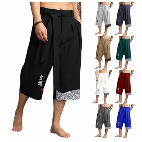 Japanische Taro Hose Herren 3/4 Kimono-Hose Leinen-Kurzhose Leichte Sommerhose Asiatische Kleidung Traditionelle Japanische Jogginghose Atmungsaktiv Japanischer Stil für Strand,Outdoor-AktivitäTen Japanische Taro Hose Herren 3/4 Kimono-Hose Leinen-Kurzhose Leichte Sommerhose Asiatische Kleidung Traditionelle Japanische Jogginghose Atmungsaktiv Japanischer Stil für Strand,Outdoor-AktivitäTen von BlzzWo