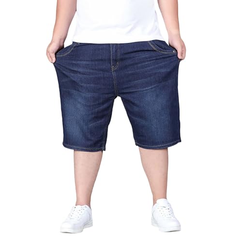 Jeans Shorts Herren Große Größen Baggy Jeans Kurze Hosen Sommer Jeanshose Stretch Lässig Einfarbig Freizeithose mit Elastischer Taille und Taschen Jeanshorts üBergrößen Cargohose Bermuda Sommerhose von BlzzWo