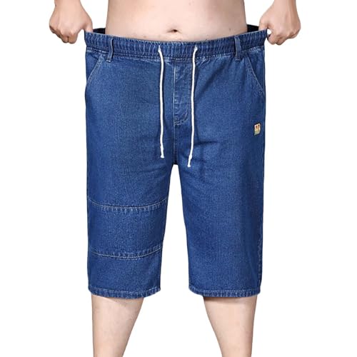 Jeans Shorts Herren Große Größen Baggy Jeans Kurze Hosen Sommer Jeanshose Stretch Lässig Einfarbig Freizeithose mit Elastischer Taille und Taschen Jeanshorts üBergrößen Cargohose Bermuda Sommerhose von BlzzWo