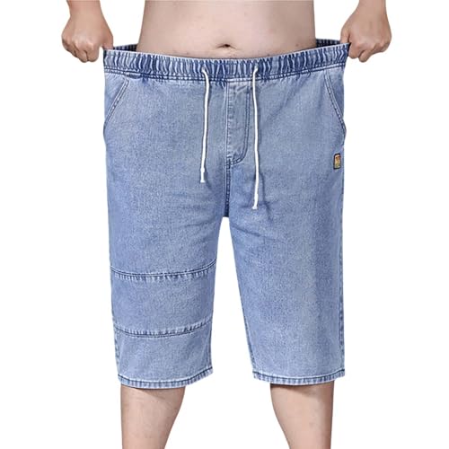 Jeans Shorts Herren Große Größen Baggy Jeans Kurze Hosen Sommer Jeanshose Stretch Lässig Einfarbig Freizeithose mit Elastischer Taille und Taschen Jeanshorts üBergrößen Cargohose Bermuda Sommerhose von BlzzWo