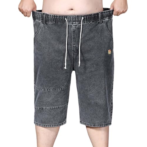 Jeans Shorts Herren Große Größen Baggy Jeans Kurze Hosen Sommer Jeanshose Stretch Lässig Einfarbig Freizeithose mit Elastischer Taille und Taschen Jeanshorts üBergrößen Cargohose Bermuda Sommerhose von BlzzWo