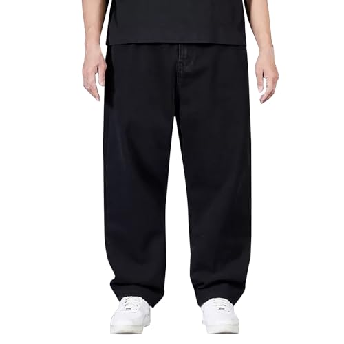 Jeans übergrößen Herren Baggy Jeanshose Loose Fit Jeans Hose Große Größen Hohe Taille Stretch Straight Jeans Hose Männer Stonewashed Lange Oversize Jjeanshosen Freizeithose Cargohosen (M-8XL) von BlzzWo