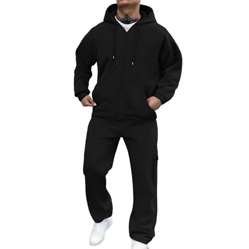 Jogginganzug Herren Trainingsanzug 2-Teilig Einfarbig Sweatjacke+Baggy Jogginghose Bequeme Freizeitanzug Streatwear Trainingsanzüge mit Taschen Sportanzug Gym Warm Tracksuit Atmungsaktiv Hausanzug Jogginganzug Herren Trainingsanzug 2-Teilig Einfarbig Sweatjacke+Baggy Jogginghose Bequeme Freizeitanzug Streatwear Trainingsanzüge mit Taschen Sportanzug Gym Warm Tracksuit Atmungsaktiv Hausanzug von BlzzWo