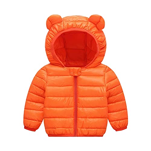 Winterjacke Mädchen Jungen Leichte Daunenjacke mit Bärenohren Softshelljacke Kinder Kapuzenjacke Steppjacke Warme Puffer Jacke Casual Winddicht Daunenjacke Full-Zip Wintermantel (12 Months-8 Jahre) von BlzzWo