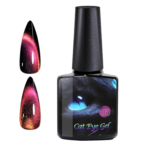 Slay Magnetischer Gel-Nagellack, magnetisches Gel-Nagellack-Set, Kitten Eye Nagellack-Set, schnelle und einfache Anwendung, schnell trocknend, 8 ml, für Frauen und Mädchen von Bmdjdq