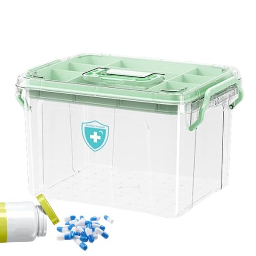 Medikament Organizer Set, Transparent Pillendose Container Sicher Und Komfortabel Mit Transparenter Deckel Mit Schlüsselverschluss, Geräumiger Geteilter Behälter Für Zuhause Medikament Organizer Set, Transparent Pillendose Container Sicher Und Komfortabel Mit Transparenter Deckel Mit Schlüsselverschluss, Geräumiger Geteilter Behälter Für Zuhause von Bmucp