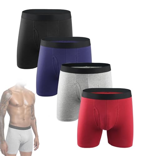 BnMvF Herren Inkontinenz Unterwäsche, Herren auslaufsichere Boxershorts, hohe Absorption Frontöffnung, Comfort Fit Unterwäsche (XS,4Stück-A) von BnMvF