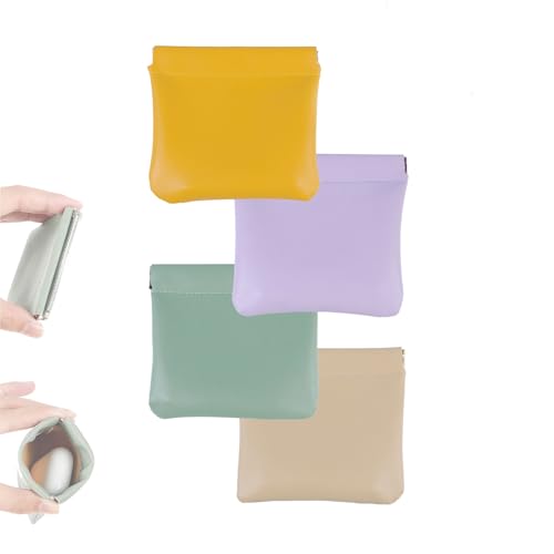 BnMvF Personalisierte Snap Closure Leder Organizer Pouch, Kunstleder Organizer Pouches für Geldbörse Reise Kosmetik Lagerung (A: 11,5 * 12cm) von BnMvF