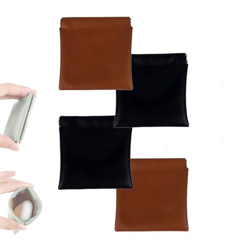 BnMvF Personalisierte Snap Closure Leder Organizer Pouch, Kunstleder Organizer Pouches für Geldbörse Reise Kosmetik Lagerung (B: 11,5 * 12cm) von BnMvF