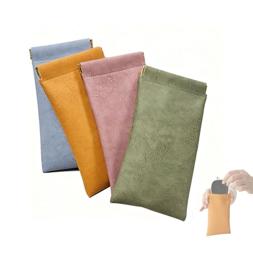 BnMvF Personalisierte Snap Closure Leder Organizer Pouch, Kunstleder Organizer Pouches für Geldbörse Reise Kosmetik Lagerung (C: 9 * 18cm) von BnMvF