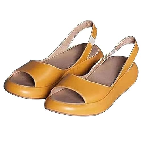 BnMvF Women 's Comfort Sandals - Leichte EVA-Rutschen mit Fußgewölbestütze, Memory Foam Footbed & Deep Heel Cup für ganztägiges Tragen (Gelb,43) von BnMvF