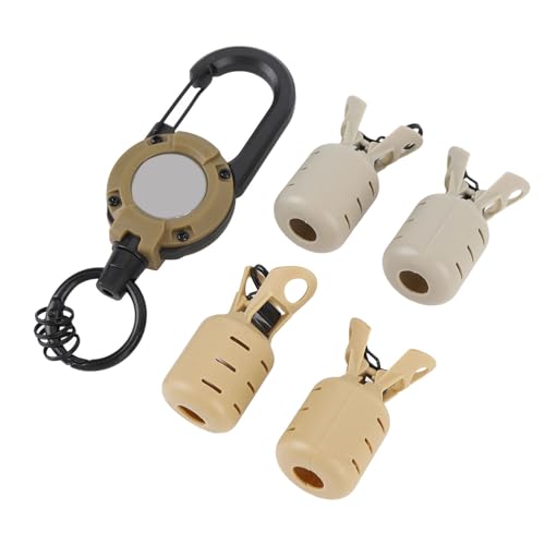 Bnineteenteam 4-Pack-ABS-Hakenschutz, Salzwasserdesign, Tackle Box Organizer, EIN klick Einrückbare Schnalle für Bassausrüstung, Universelle Köderkompatibilität, Fischereiköderschutz, mit (Khaki) von Bnineteenteam