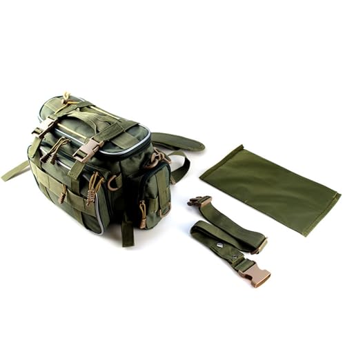 Bnineteenteam Fishing Tackle Bag Taille Pack mit Abnehmbarem Teiler Mehrerer Taschen Molle Gurting für Fischereizubehör -Fixierung Organizer (Armeegrün) von Bnineteenteam