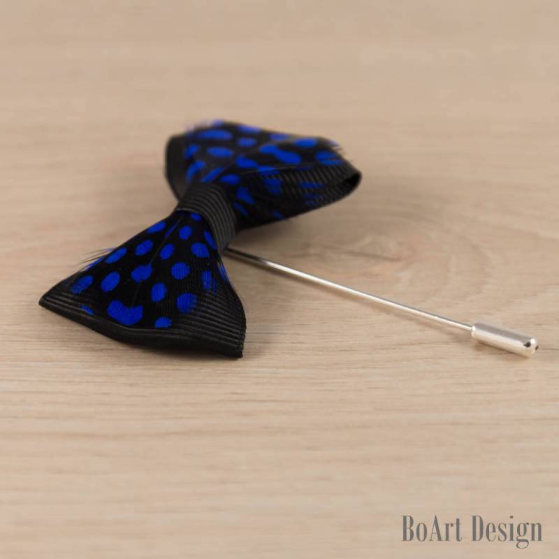 Feder Revers Pin/Fasan Inspiriert Stift/Schwarz/Royal Blau Bowtie Pin/Revers Blume/Herren Blume/Hochzeit Accessoires Feder Revers Pin/Fasan Inspiriert Stift/Schwarz/Royal Blau Bowtie Pin/Revers Blume/Herren Blume/Hochzeit Accessoires von BoArtDesign
