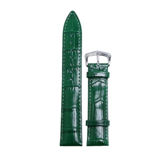 BoBoHome 18mm Bequemes Echtes Leder-Armband Verstellbares Metallverschluss-Armband Reparaturaccessoires-Grün von BoBoHome