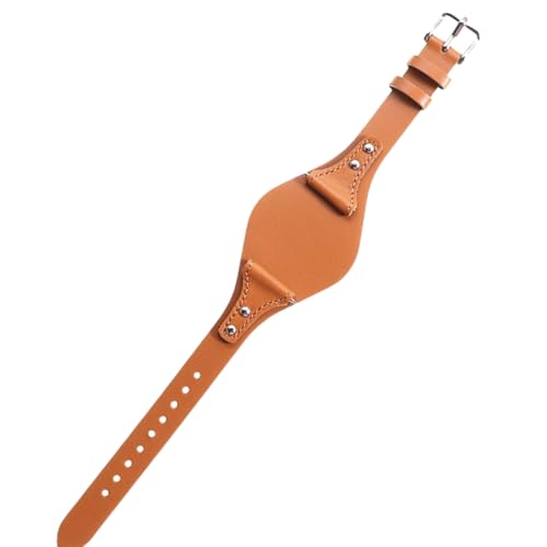BoBoHome 18mm Ökologisches Echtes Leder Armband Handgefertigt Wasserdicht Ersatz-Uhrenarmband für FOSSIL ES4114 ES4113 ES3625 ES3616-Hellbraun von BoBoHome