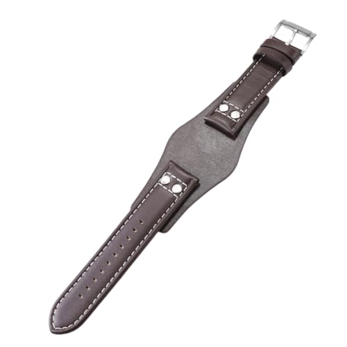 BoBoHome 22mm Handgefertigtes Ökologisches Echtes Leder Armband Wasserdicht Rutschfest Ersatz-Uhrenarmband für FOSSIL CH2592-Braun B von BoBoHome