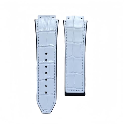 BoBoHome 25x19mm Handgefertigtes Leichtes Lederarmband, Fleckfester Lebendiges Echtlederarmband für HUB-LOT B-I-G B-A-N-G Fu-sion Series-Weiß von BoBoHome