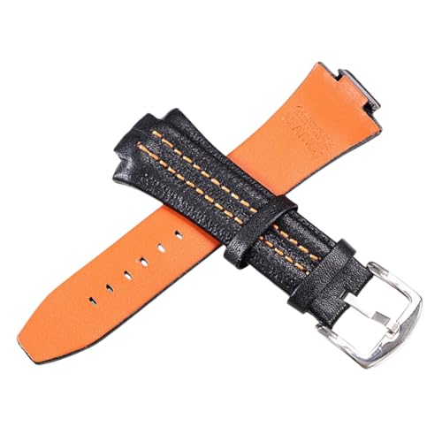 BoBoHome 27mm Dauerhaftes Echtes Leder Armband Rutschfest Schweißresistent Griffig Uhrenarmband für SEIKO SNL029P2 SNL021P1 SNA595P2 SNL017P1 von BoBoHome