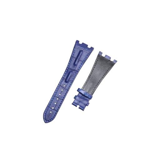 BoBoHome 28mm Leichtes Echtes Leder Armband Wasserfest Schweißfest Sportliches Uhrenarmband für AUDEMARSPIGUET ROYAL OAK OFFSHORE-Blau von BoBoHome